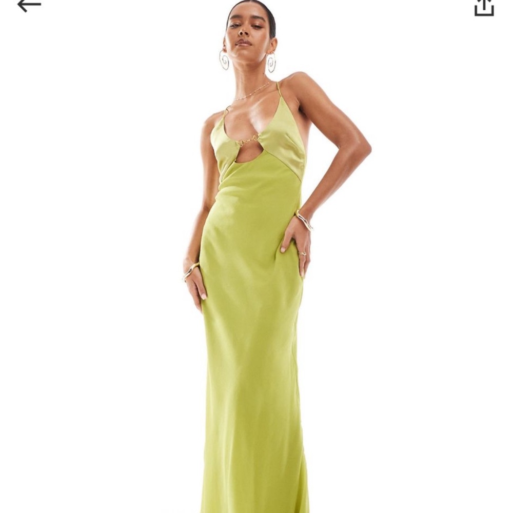 ASOS Lime Backless Maxi Dress